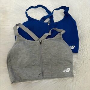 Two! New Balance Blue and Gray Sports Bras Sz M